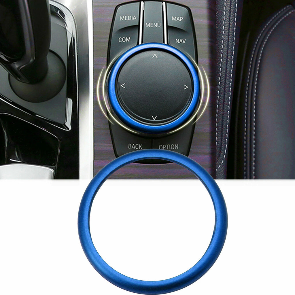 Blue Anodized Center Multimedia Controller Knob Cover Ring for BMW (2011–2019)