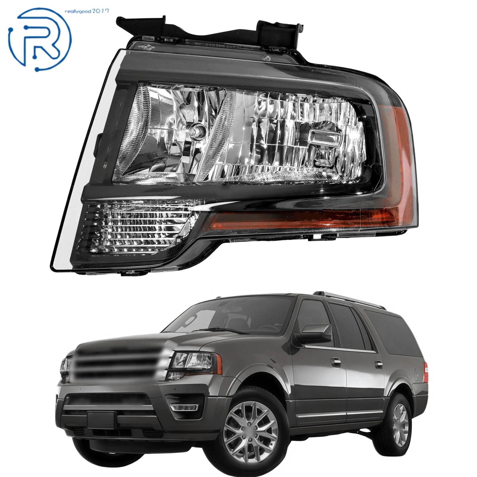Halogen Headlights for Ford Expedition (2015–2017) Left Driver Side