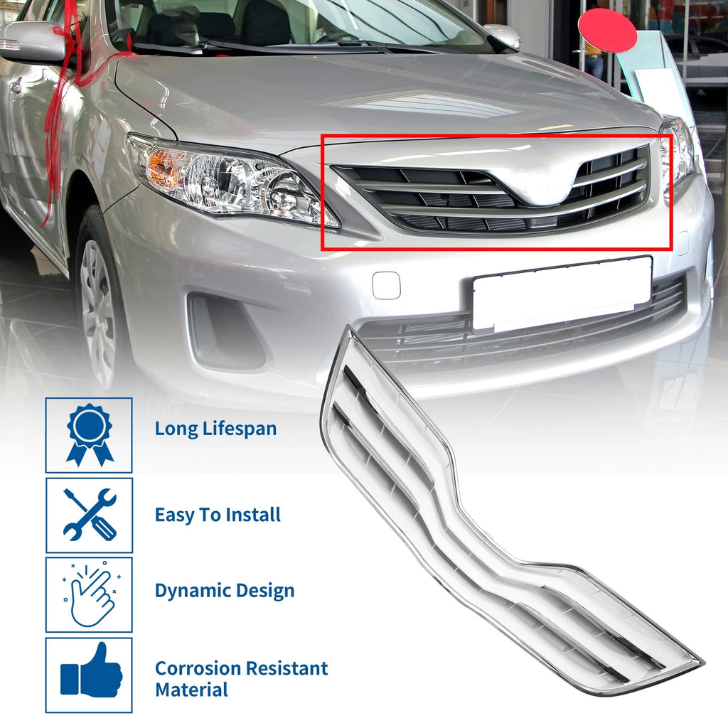 Front Hood Bumper Grille for Toyota Camry (2010) Chrome Silver Tone
