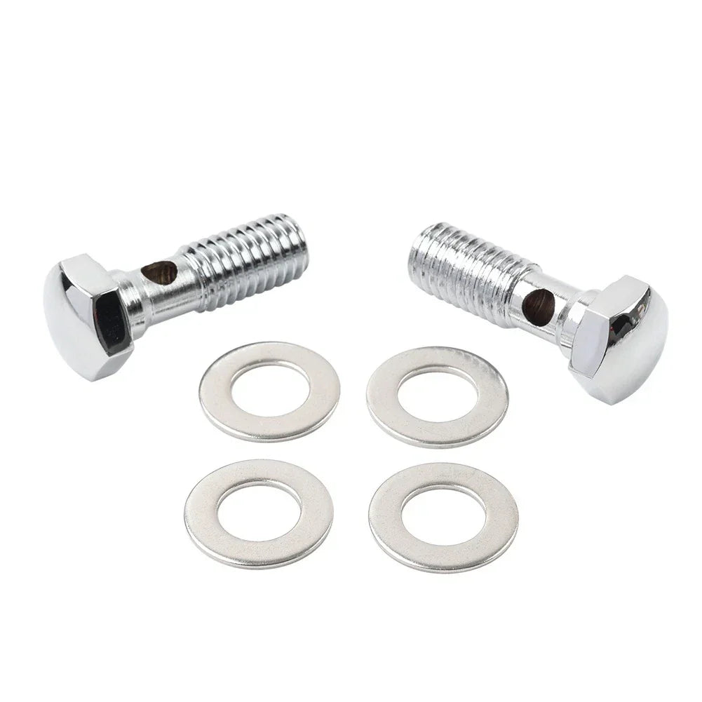 Chrome Head Breather Bolts for Harley Road King FLHR, Softail FXST (1994-1999)