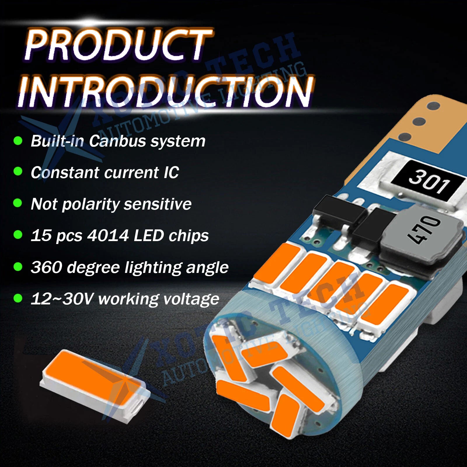 Amber Error-Free LED Bulbs for Honda Accord Civic CR-V Fit (2013-2022)