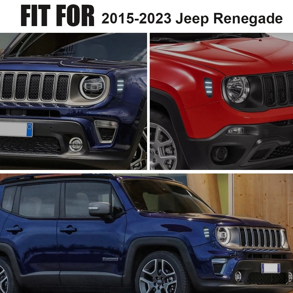 Smoked Lens Front Bumper Side Marker Light for Jeep Renegade (2015–2023)