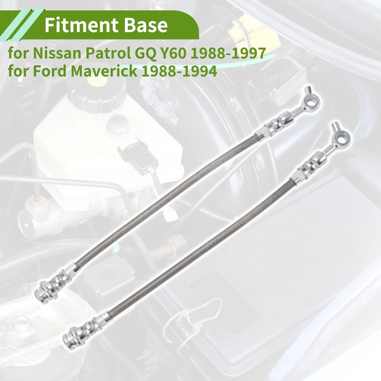 2X Front Extended Brake Line Hose Kit for Nissan Patrol GQ Y60 (1988–1997)