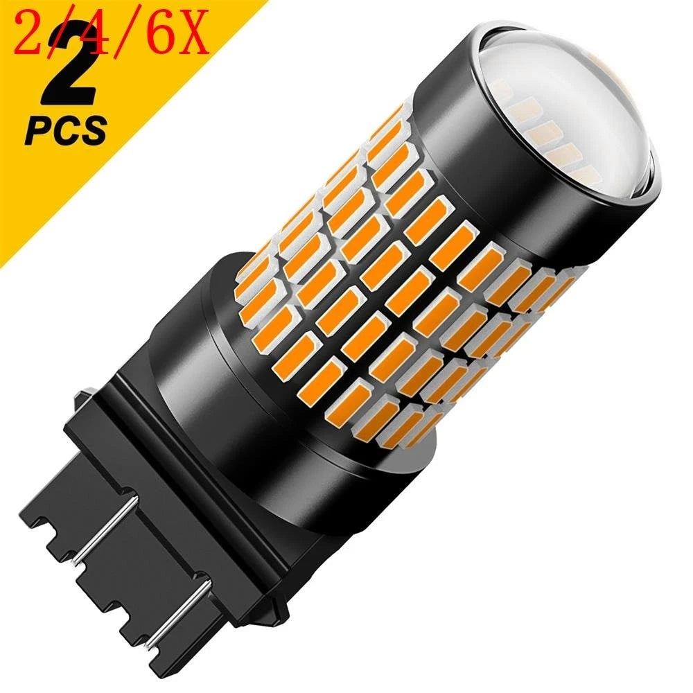 Set of 4 Amber Turn Signal Light 3157 LED Bulbs for Ford F150 F250 F350 (1999–2023)
