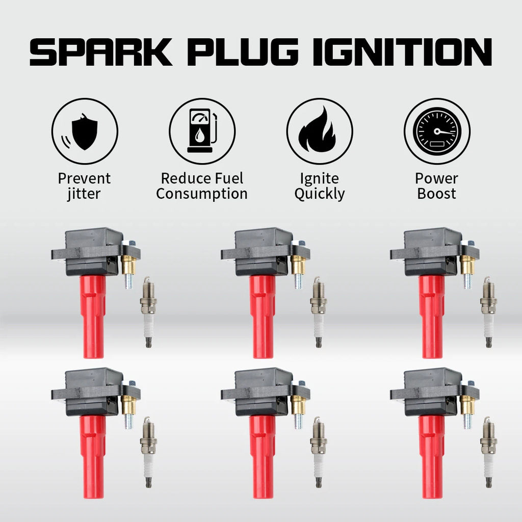 6X Ignition Coil & Iridium Spark Plug for Subaru Tribeca Outback Legacy (2005–2014)