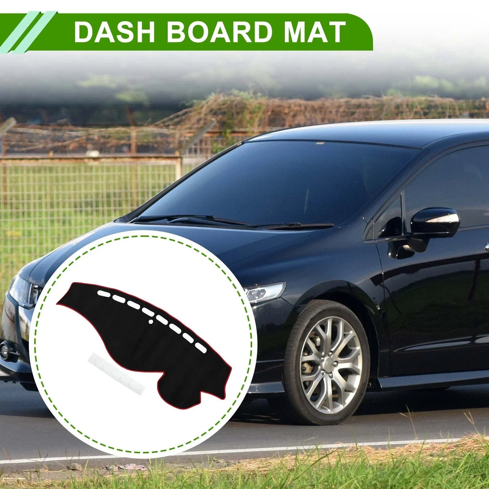 Dashboard Cover Mat for Honda Odyssey 2009-2014 Sun Protector Pad Black Red