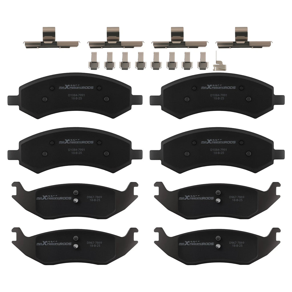 Front & Rear Ceramic Brake Pads for Chrysler Aspen/Ram 1500 (2007–2018)