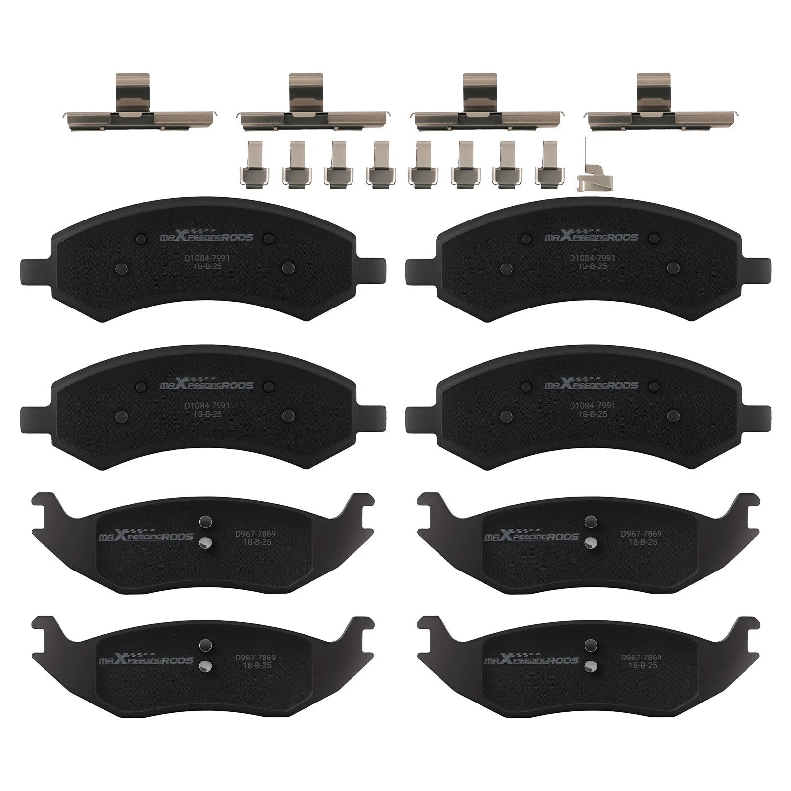 Front & Rear Ceramic Brake Pads for Chrysler Aspen/Ram 1500 (2007–2018)