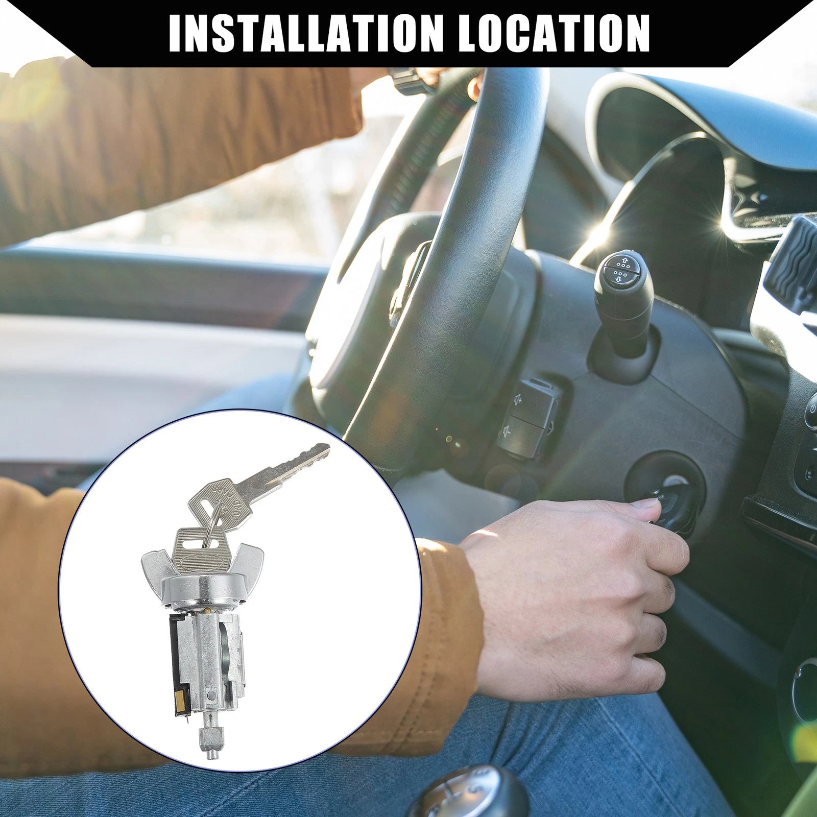 Ignition Switch Lock Cylinder with 2 Keys for Ford B600 F150 F250 E150 (1975–1996)
