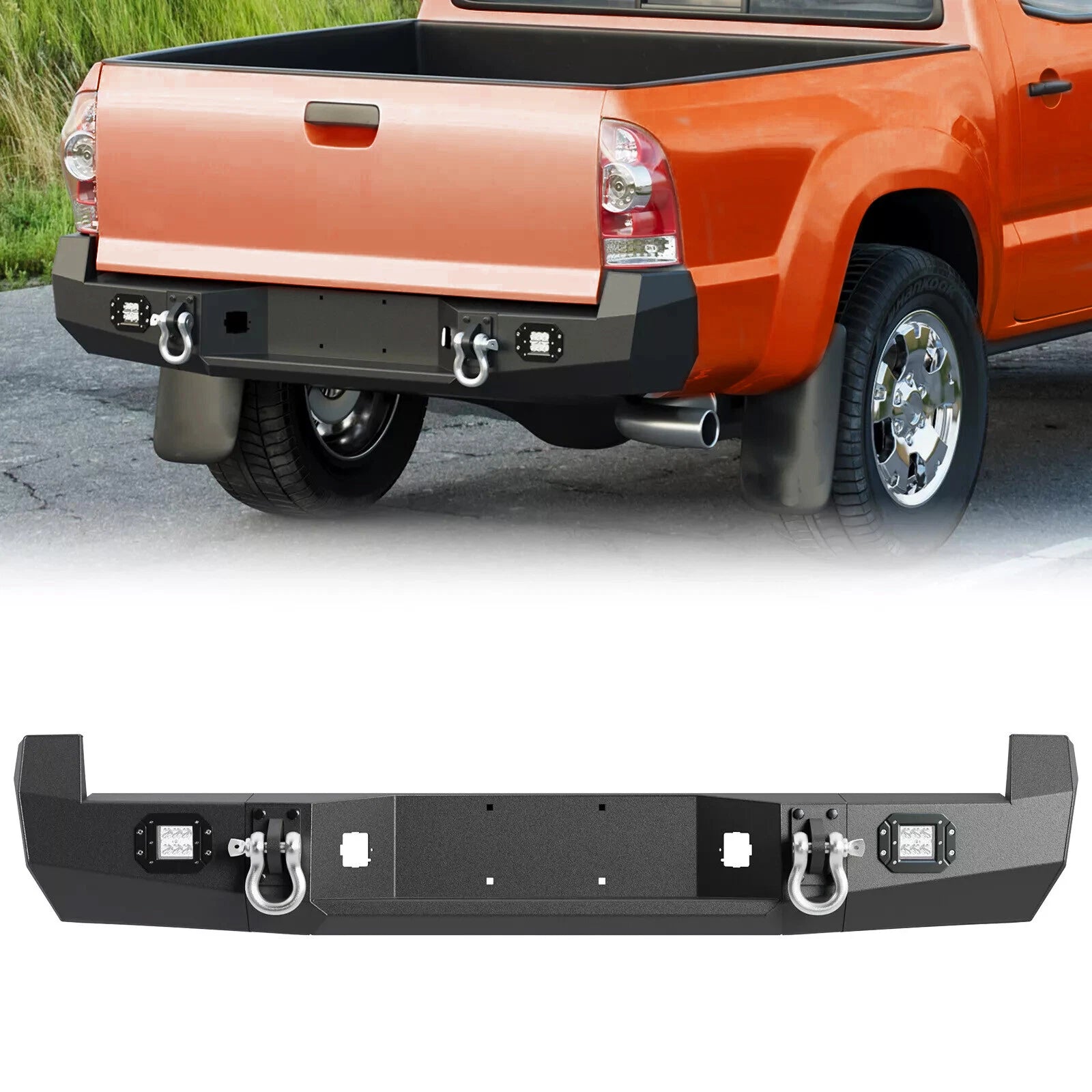 Rear Bumper for Toyota Tacoma (2005–2015) w/License Plate & LED Lights