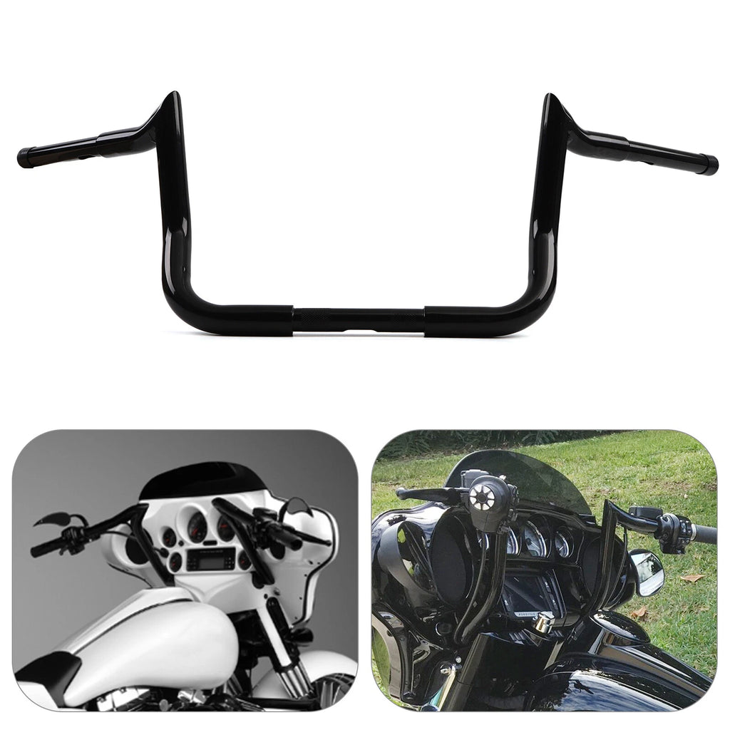 10" Meathook Ape Hanger Handlebars for Harley Touring Street Glide Electra