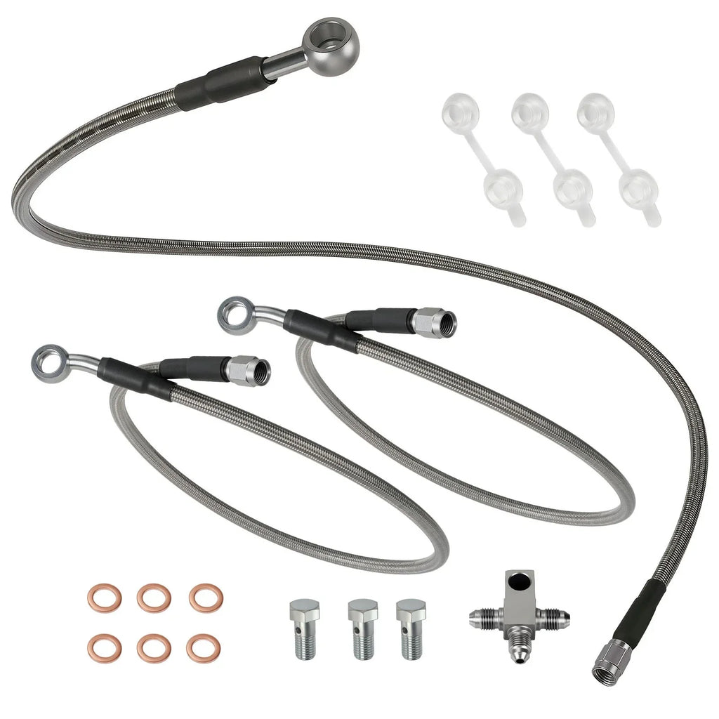 3 x Front Brake Hose Lines Kit for Suzuki Quadsport Z400 LTZ400 LTZ400Z (2003–2008)