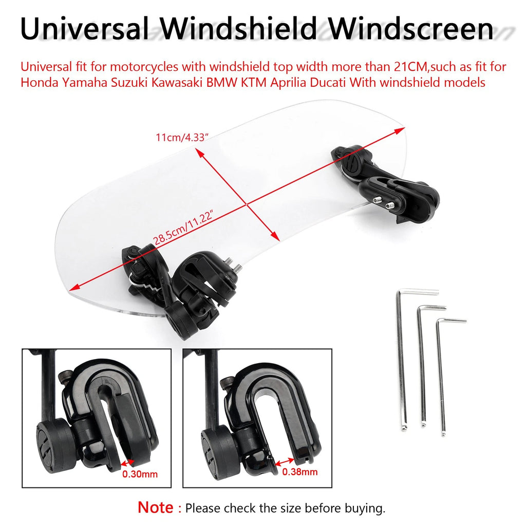 Windshield Extension Spoiler Deflector for Universal Fit (Adjustable)