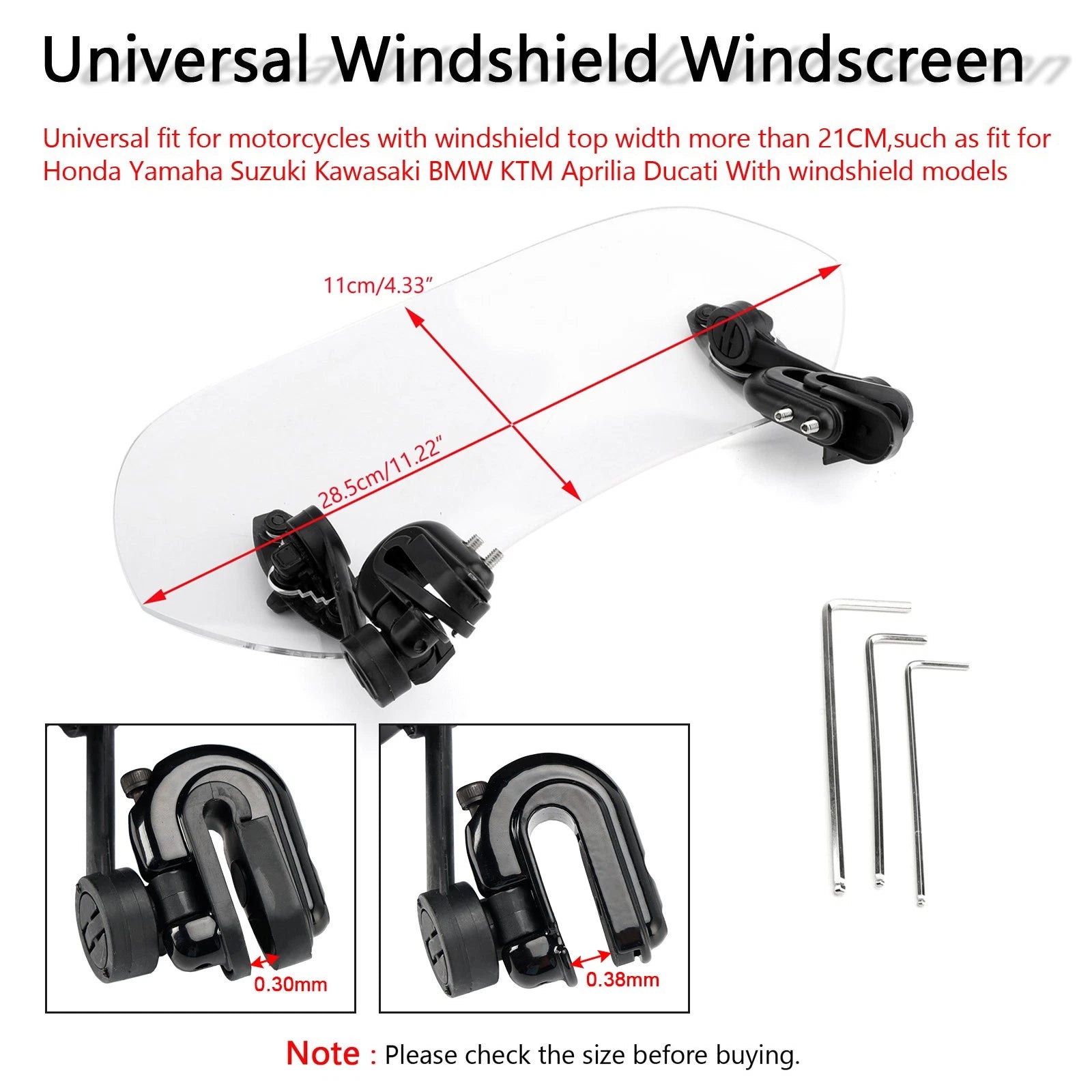 Windshield Extension Spoiler Deflector for Universal Fit (Adjustable)