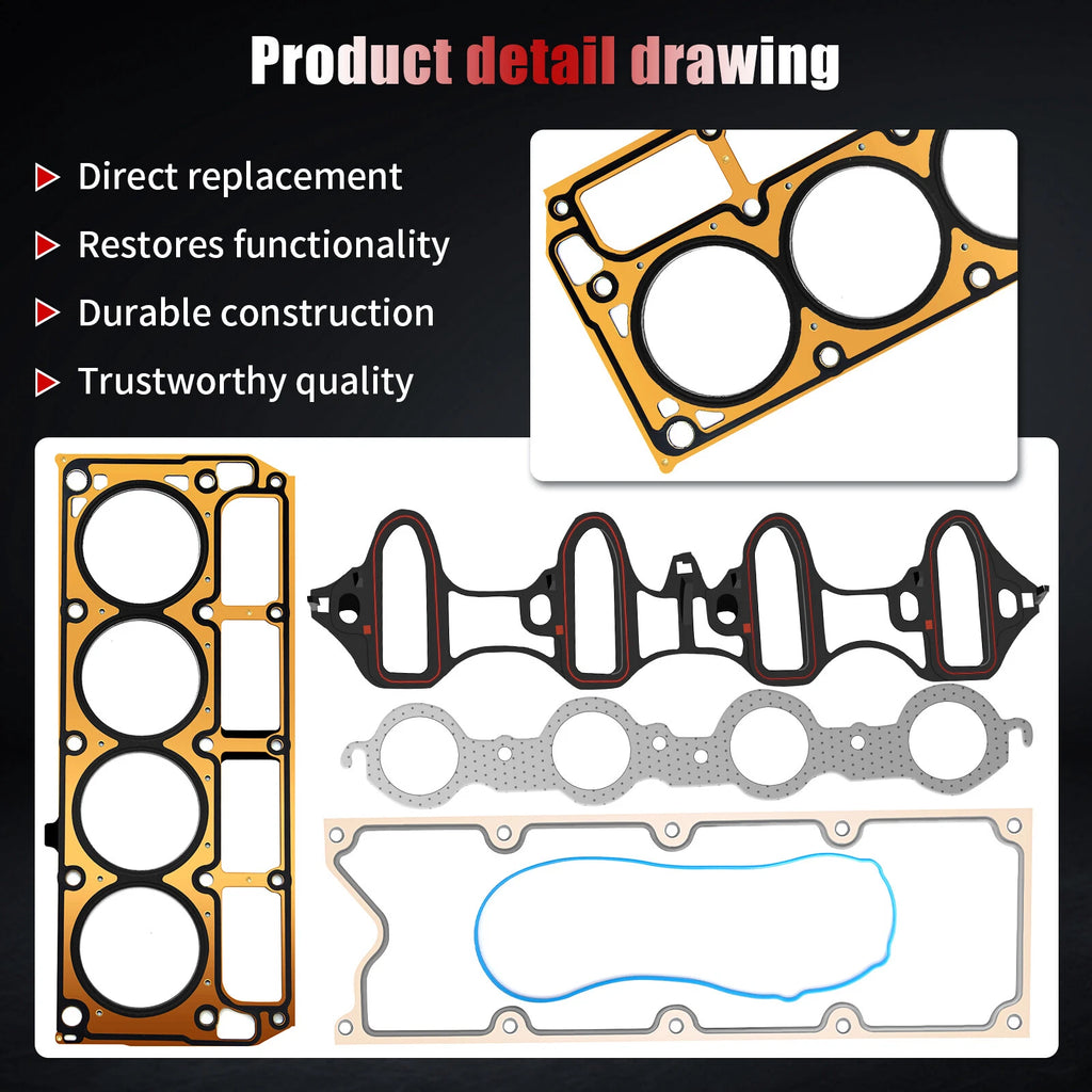 Head Gasket Set for Chevrolet Tahoe Silverado GMC Sierra 1500 (2000–2014)
