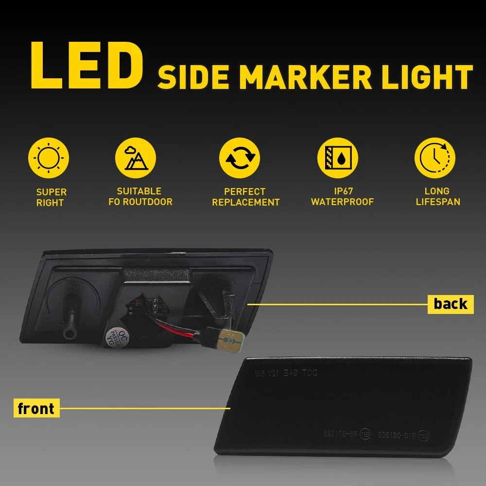 White LED Strip Bumper Side Marker Lights for Chrysler 300 (2005-2014)
