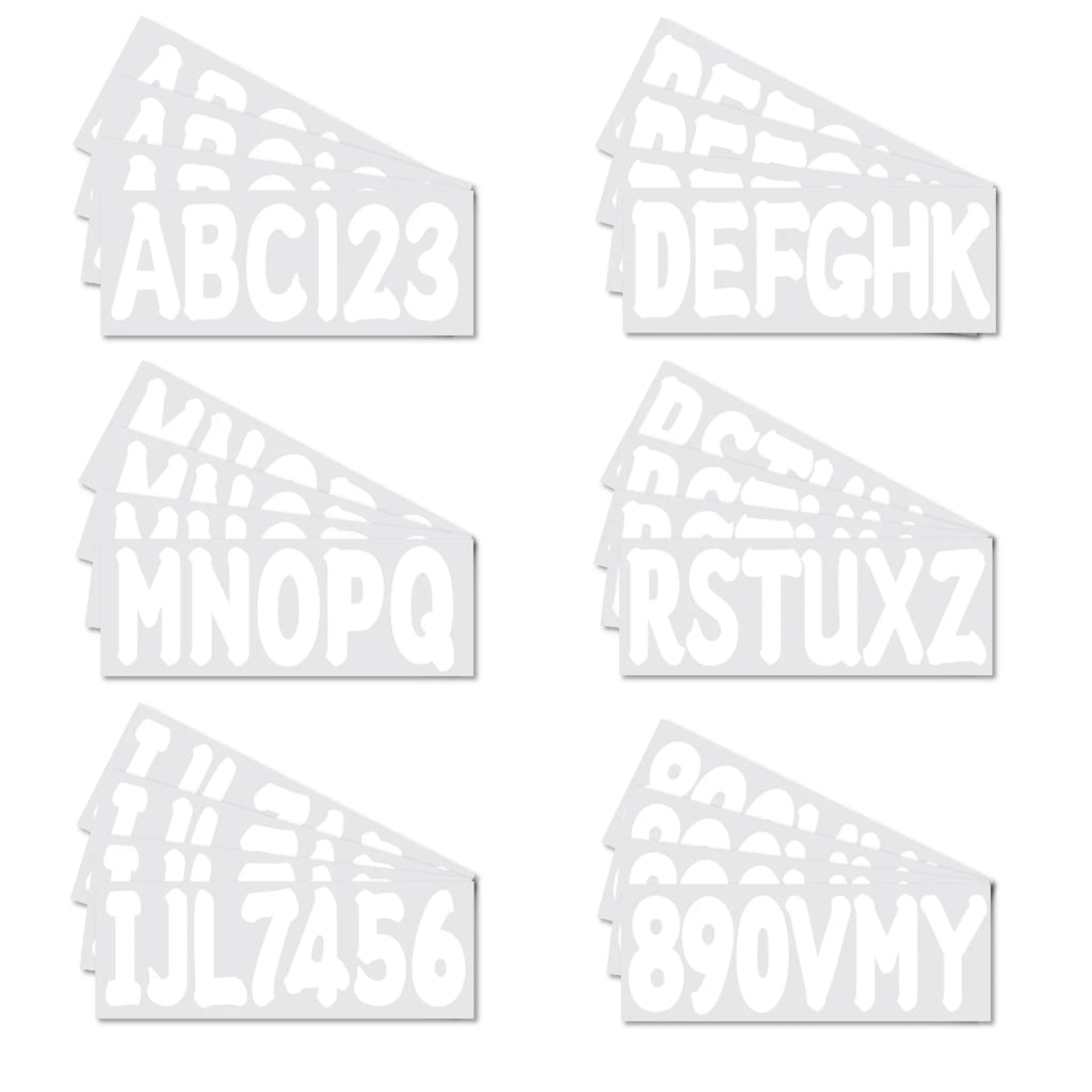 Boat Registration Sticker Decals A-Z & 0-9 Numbers
