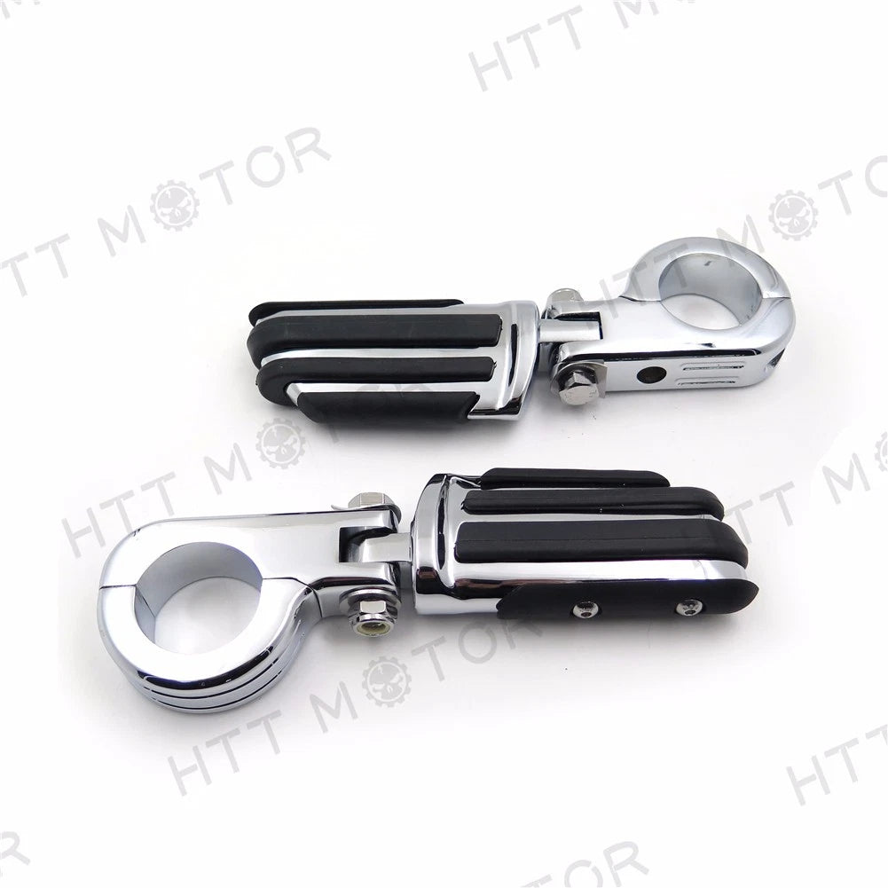HTTMT Highway Flame Foot Peg P Clamps 1.5" for Harley Sportster 883/1340/XL1200