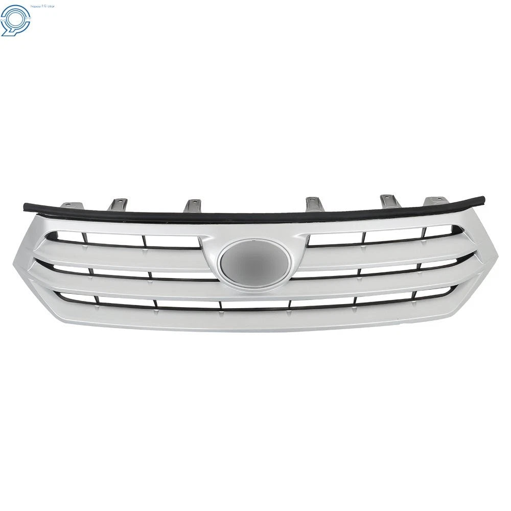 Front Upper & Lower Grille for Toyota Highlander (2011-2013) Silver/Black