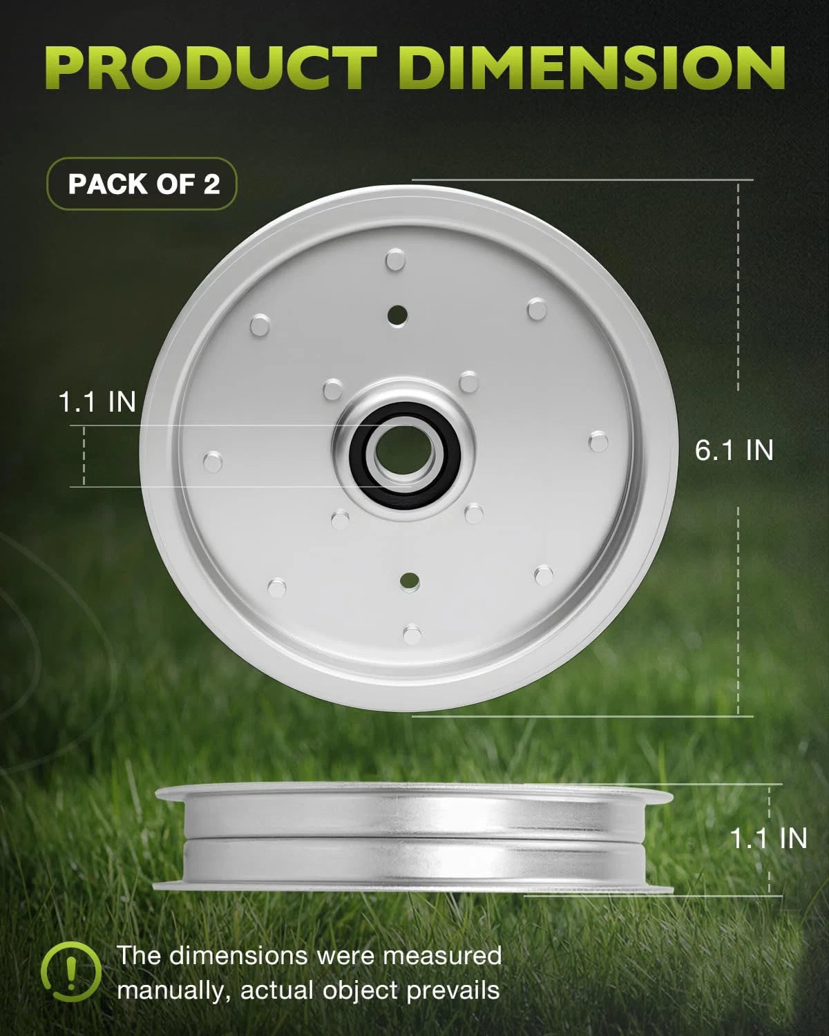 2X AUC10172 Deck Flat Idler Pulley for John Deere Z335E Z525E Z535M Z535R