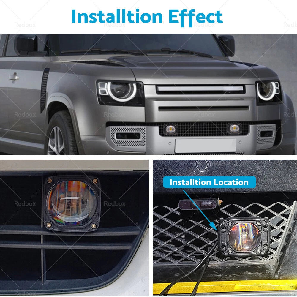 2X 3 Inch Flush Mount LED Work Light for 4WD 8D
