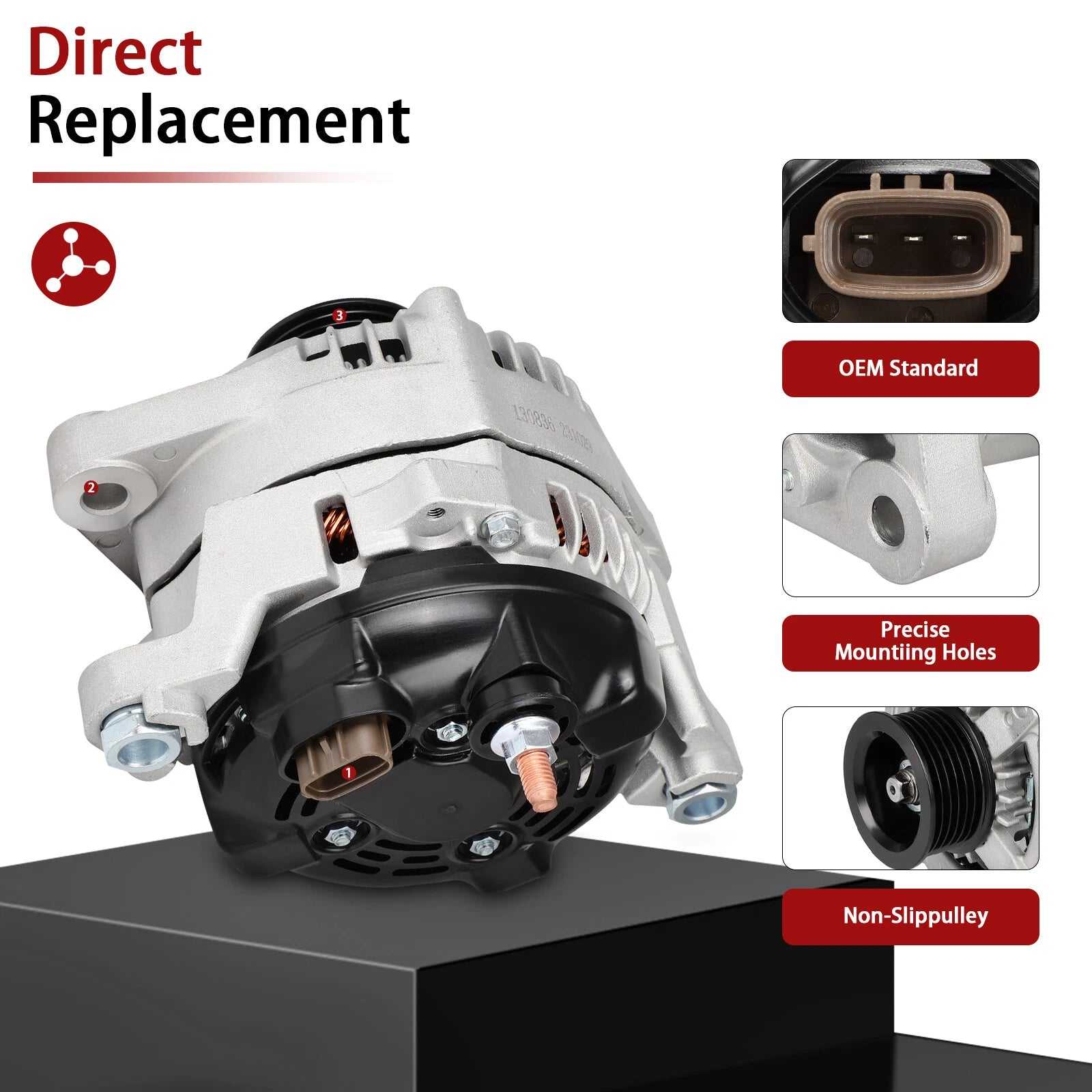 Alternator for Hyundai Sonata 2015–2019, Santa Fe, Kia Optima
