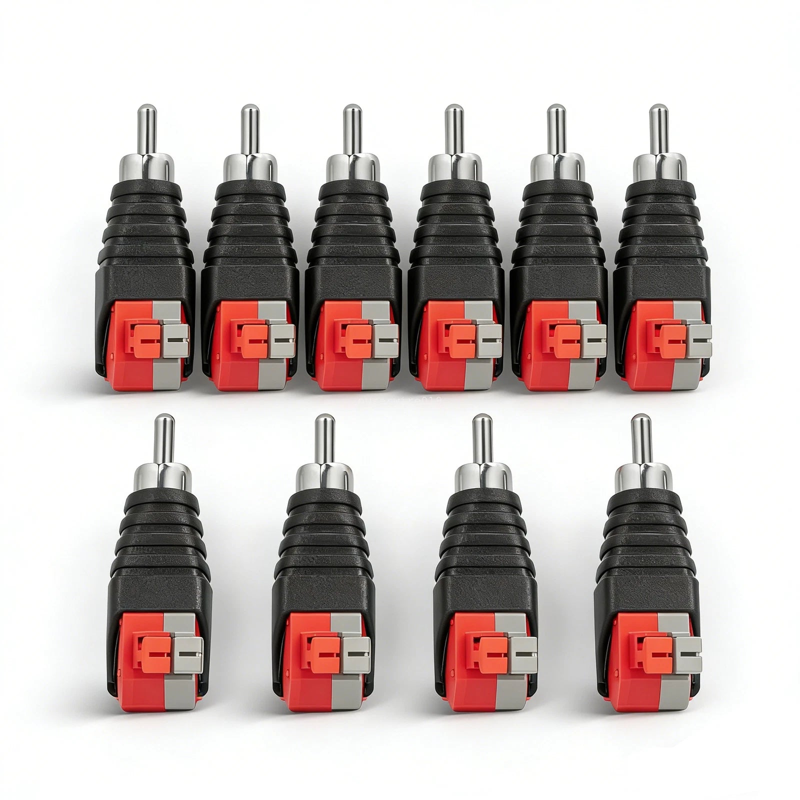 10X Speaker Wire Cable to RCA Male Converter Jack Plug