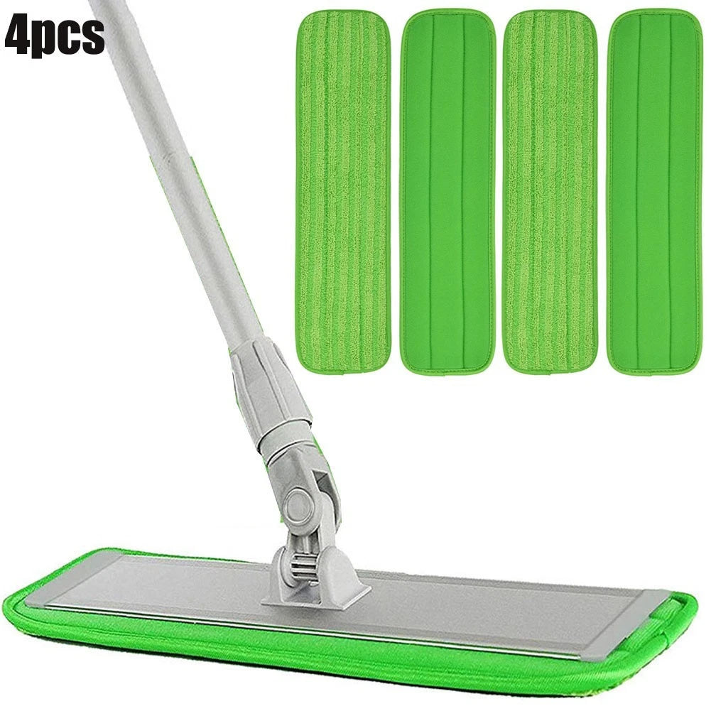 Set of 4 Mop Pads for Flat Head Mop (14-18 Inch) Microfiber Cloths