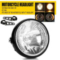 7" Motorcycle Headlight with Amber LED Turn Signal Indicator & Bracket