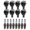 Set of 8 Ignition Coils & Double Iridium Spark Plugs for Mercedes W140 S420 (1998–1999)