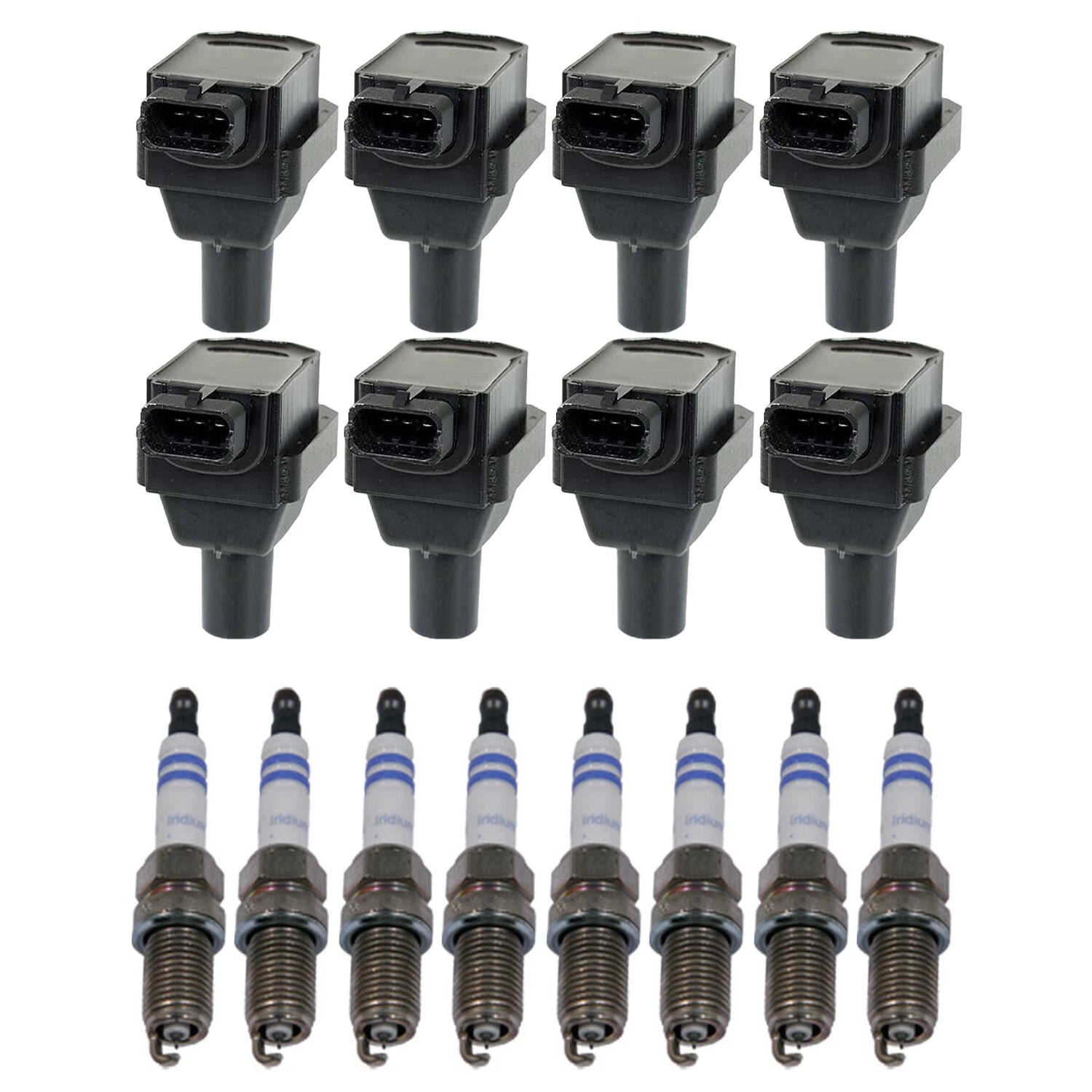 Set of 8 Ignition Coils & Double Iridium Spark Plugs for Mercedes W140 S420 (1998–1999)