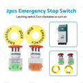 2Pcs Emergency Stop Button Switch for Universal Applications
