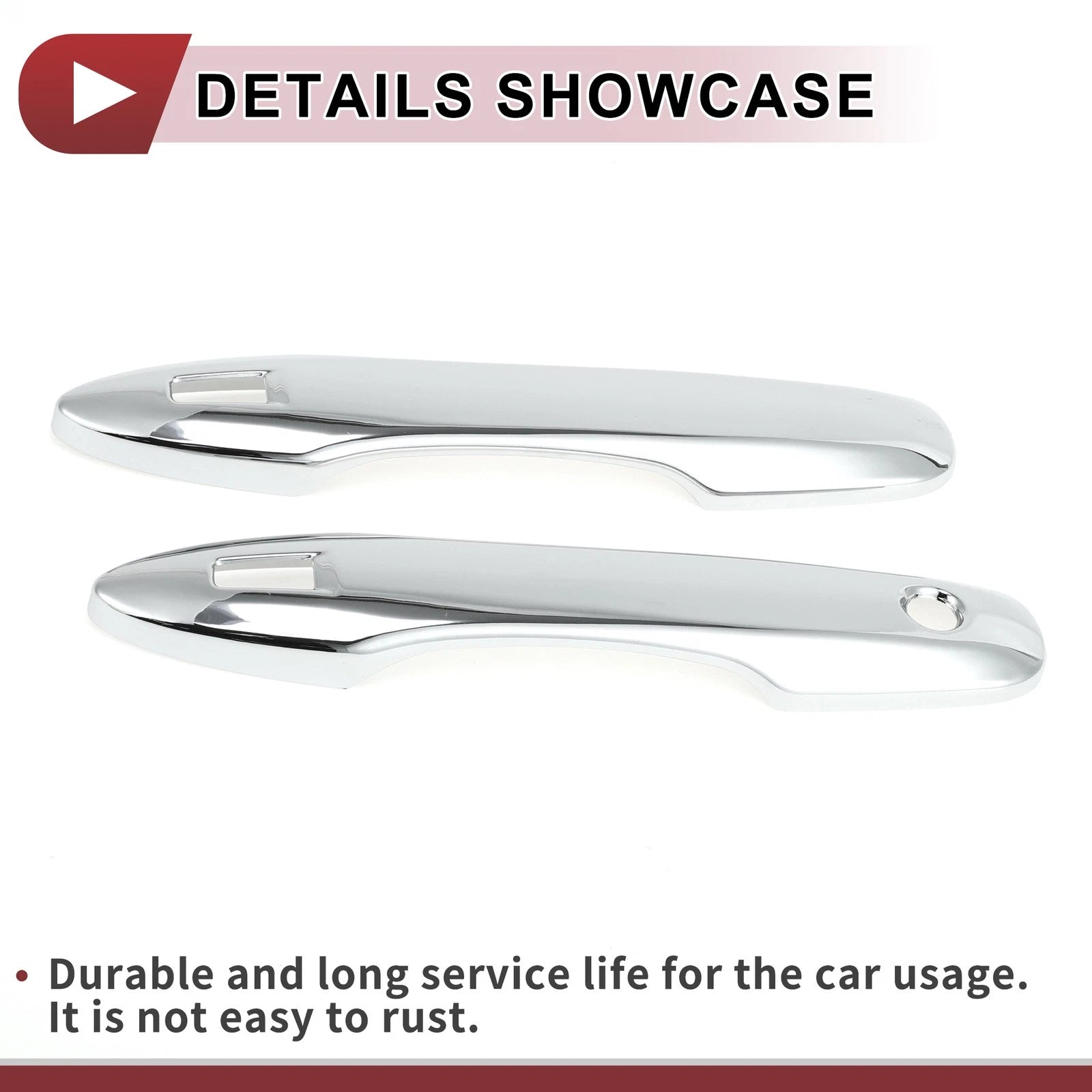 Set of 4 Door Handle Covers for Toyota Camry (2018–2024) Silver Tone ABS