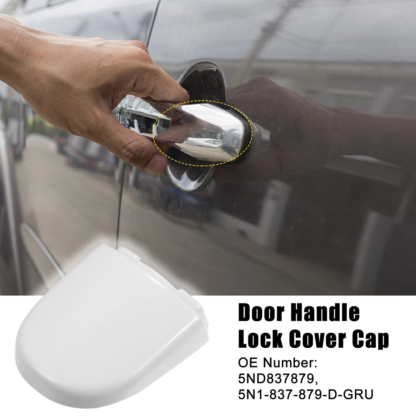 Exterior Door Handle Lock Cover Cap for VW Beetle (2003–2010) - White