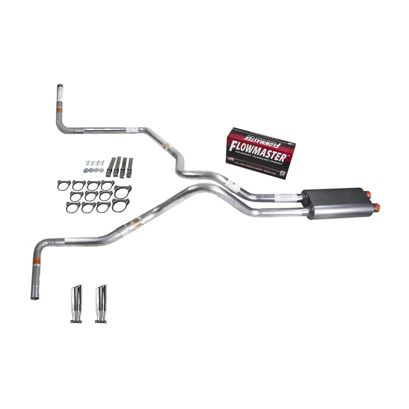 Dual Exhaust Pipe for Titan (2004-2005) - Side Exit, Flowmaster 50 RC Tip