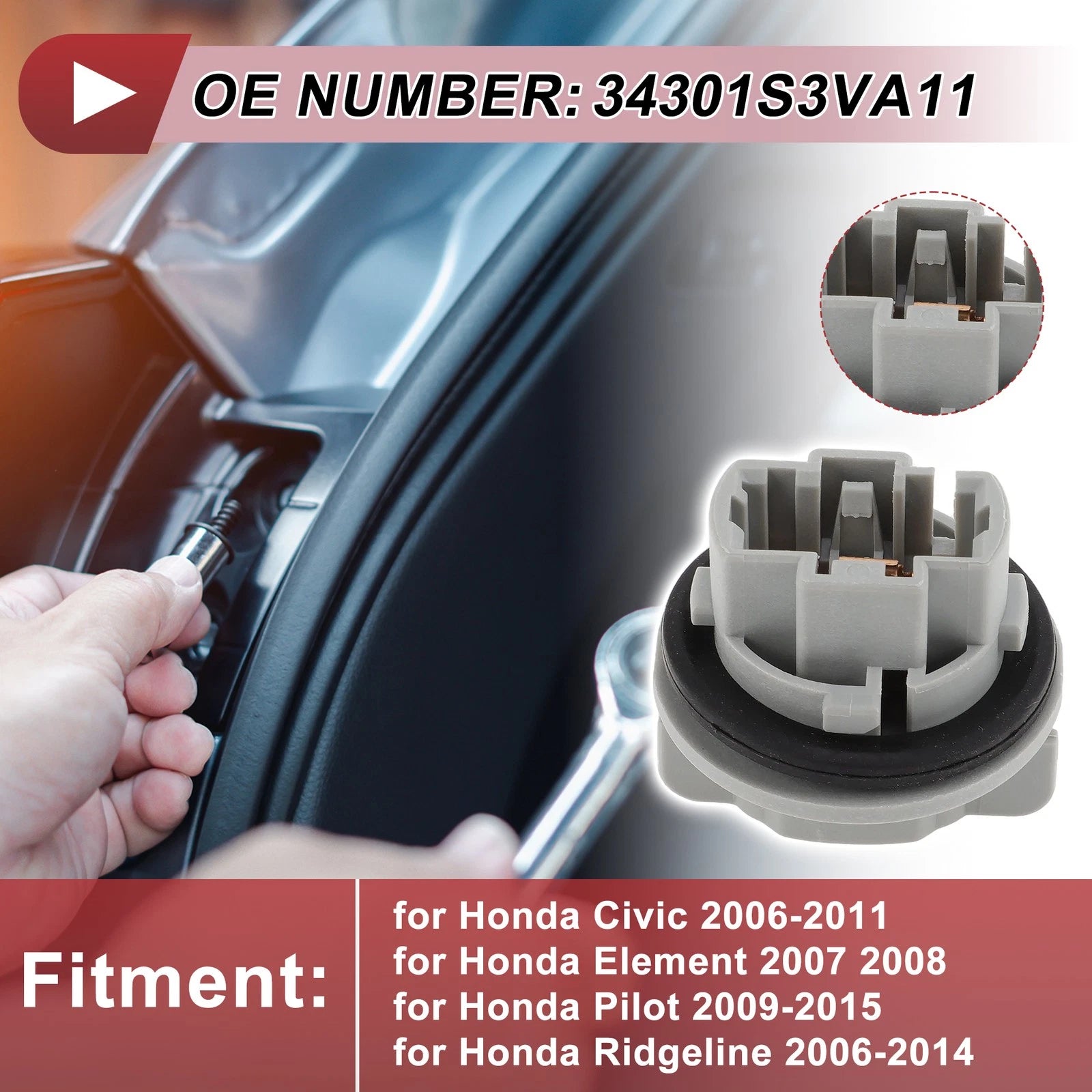 Light Socket for Honda Civic (2006–2011) No. 34301S3VA11