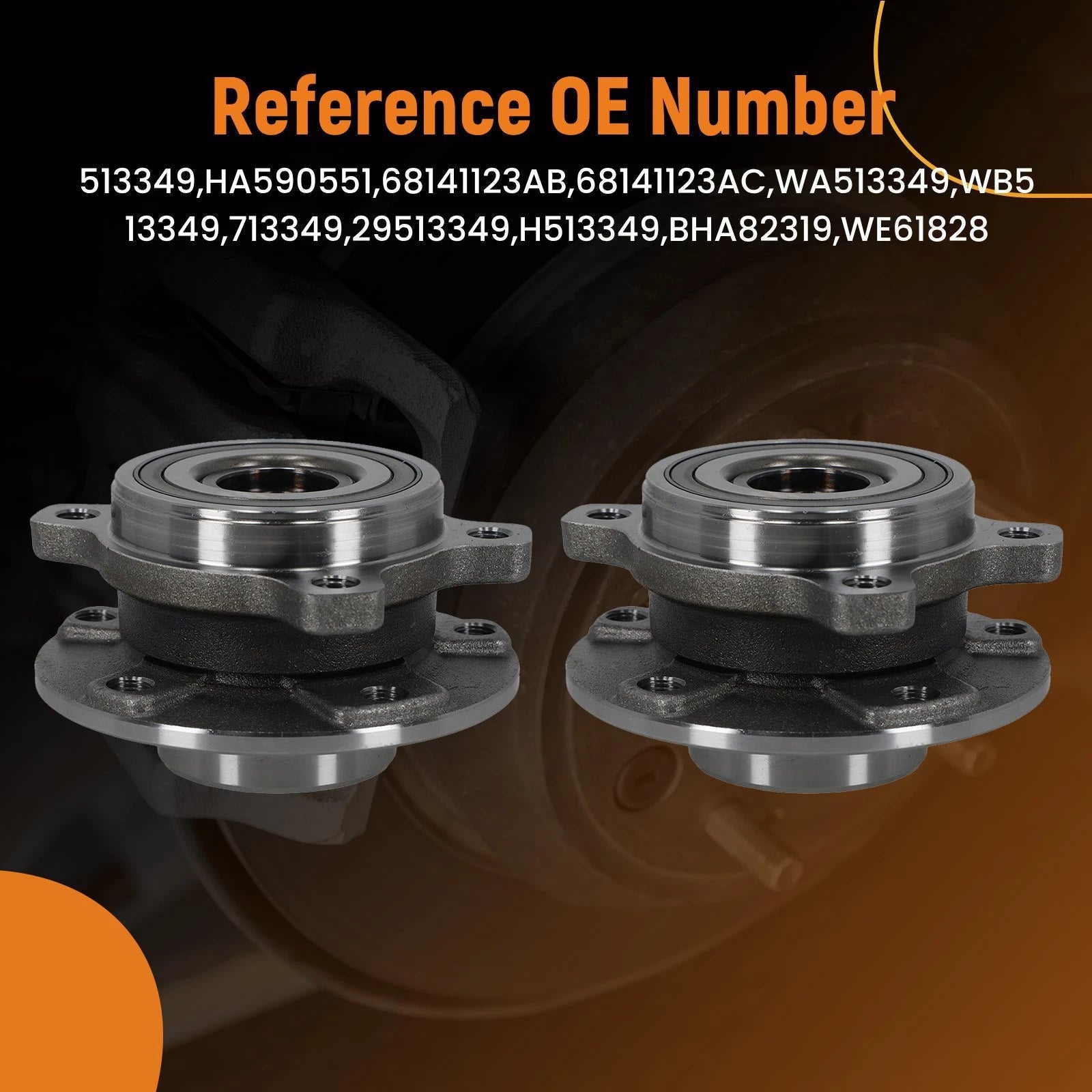 2X Front Wheel Hub & Bearing Set for Jeep Cherokee KL (2014-2020)