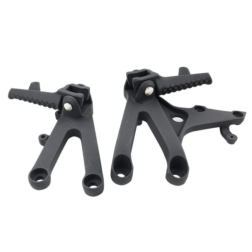 Black Front Driver Footrest Bracket Set for Honda CBR600RR (2007-2024)