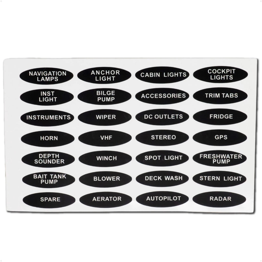 28 Pcs Boat Switch Panel Labels for Five Oceans FO3929