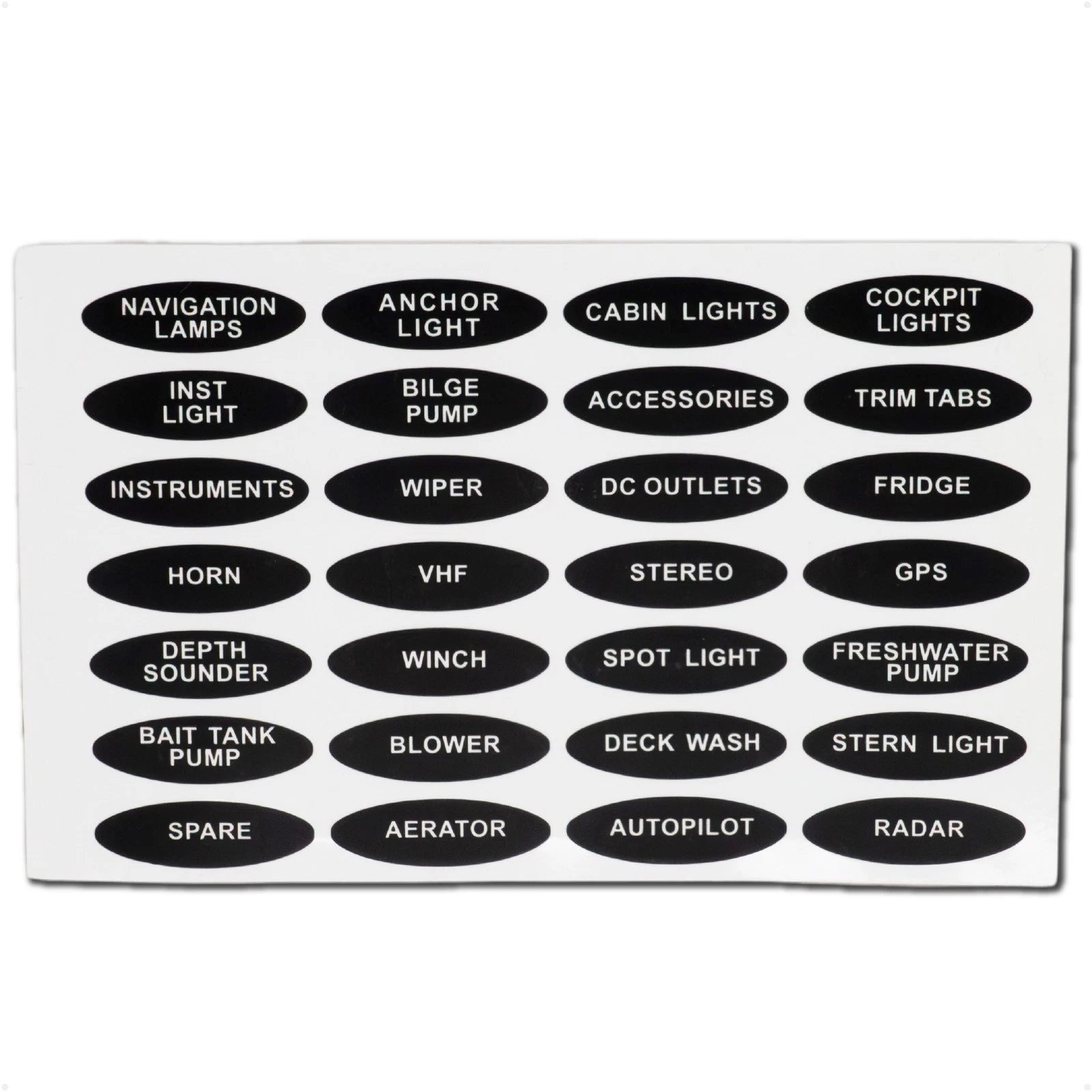 28 Pcs Boat Switch Panel Labels for Five Oceans FO3929