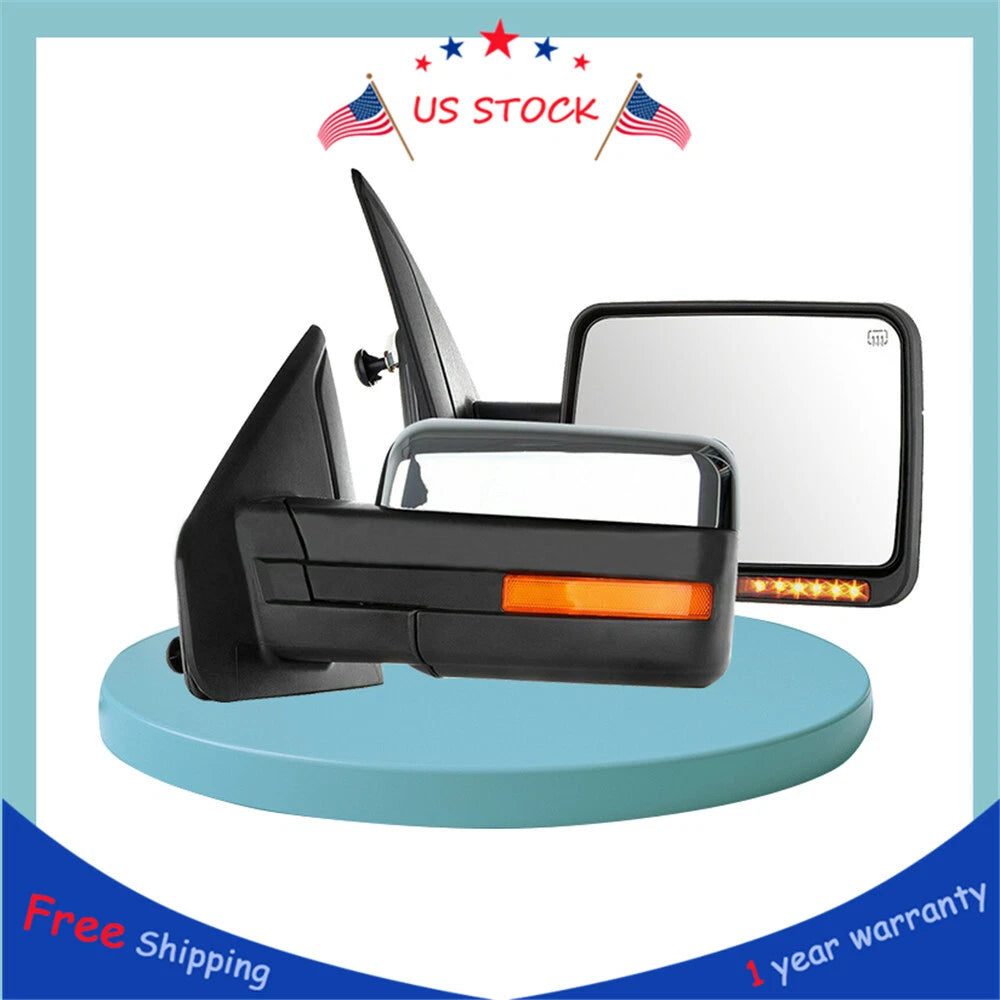 Towing Mirrors for Ford F-150 (2004–2014) - Power Heated, Chrome