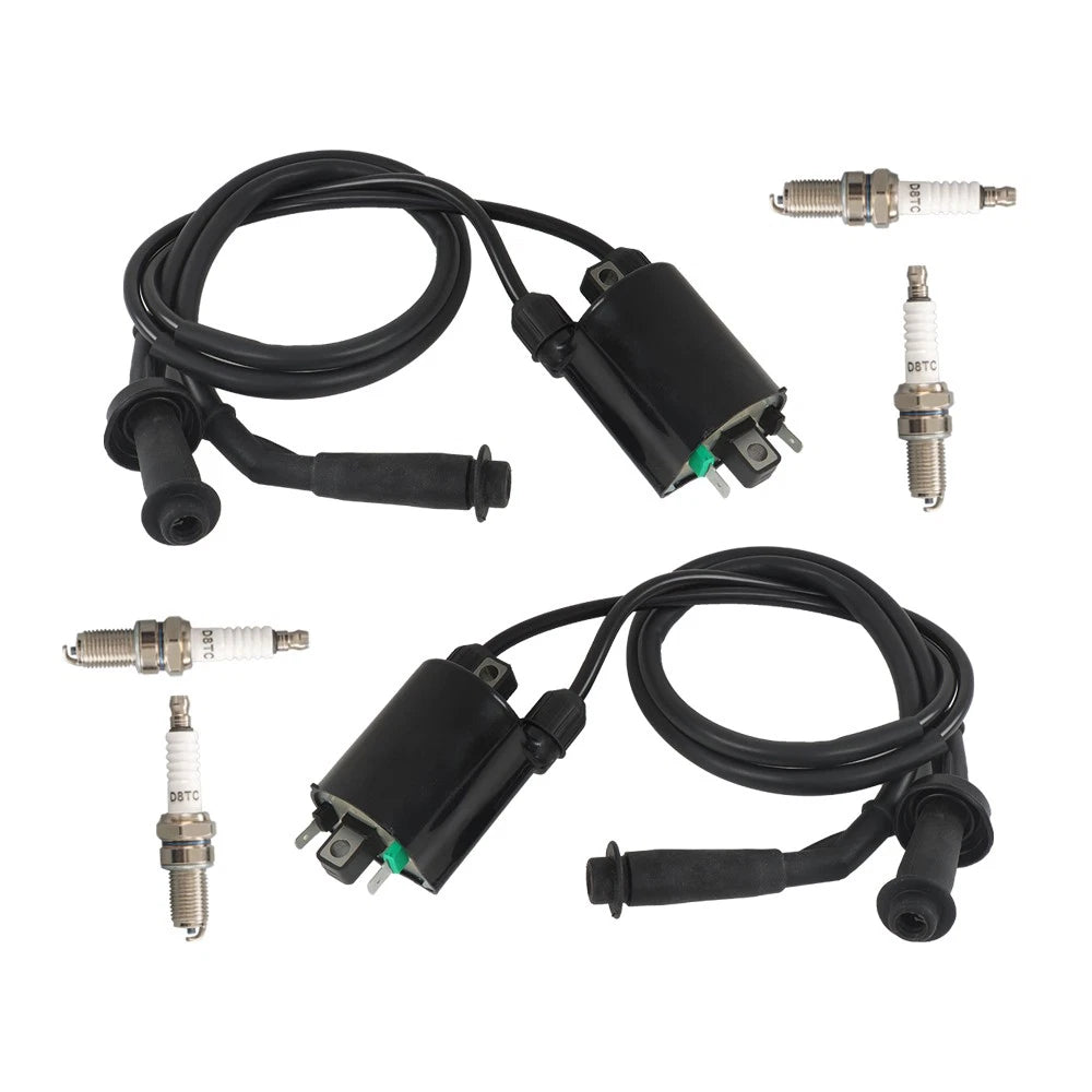 2X Ignition Coil & Spark Plug Cap for Honda Shadow 1100 (1987–2007)