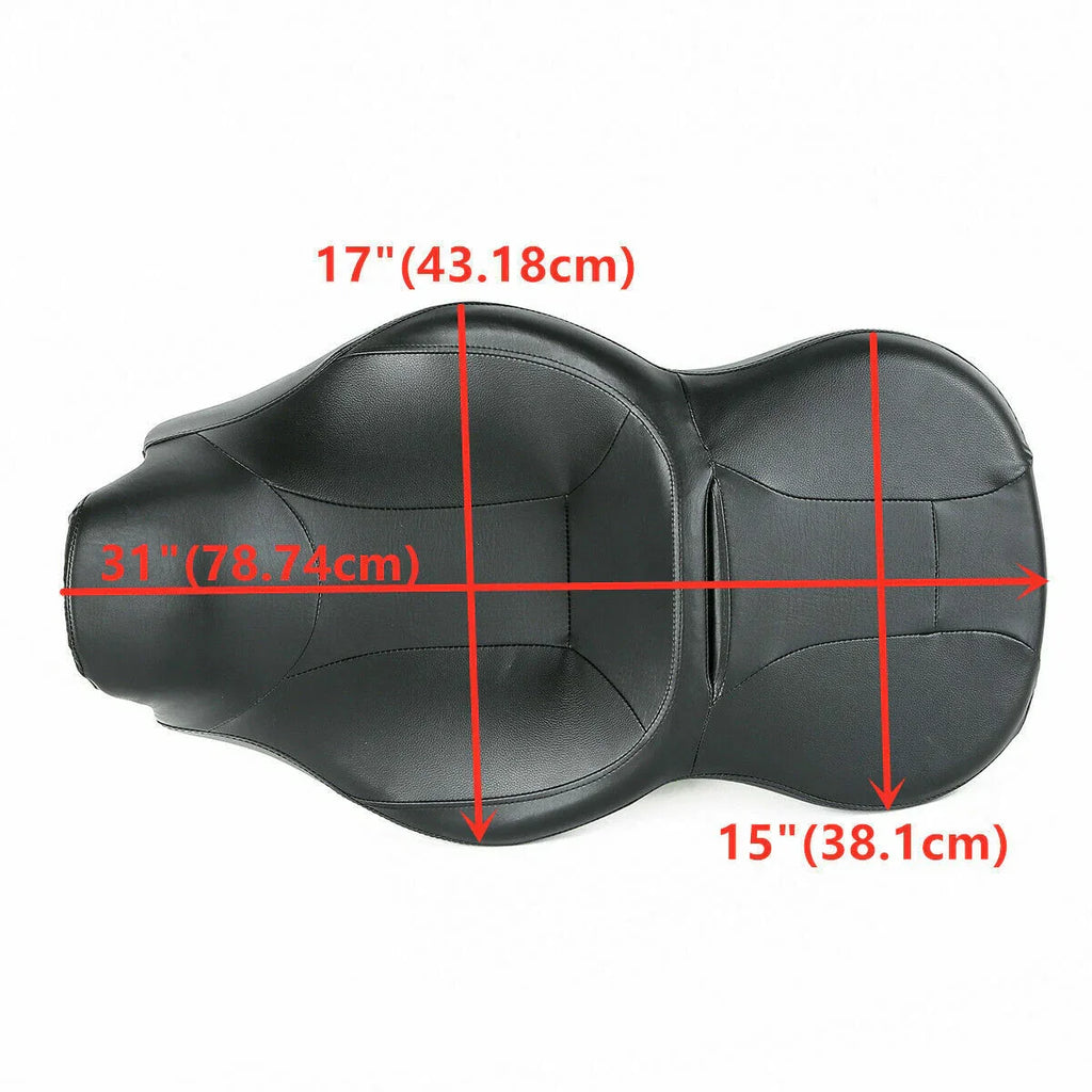 Black Rider Driver Passenger Seat Backrest for Harley Touring Glide (09-23)
