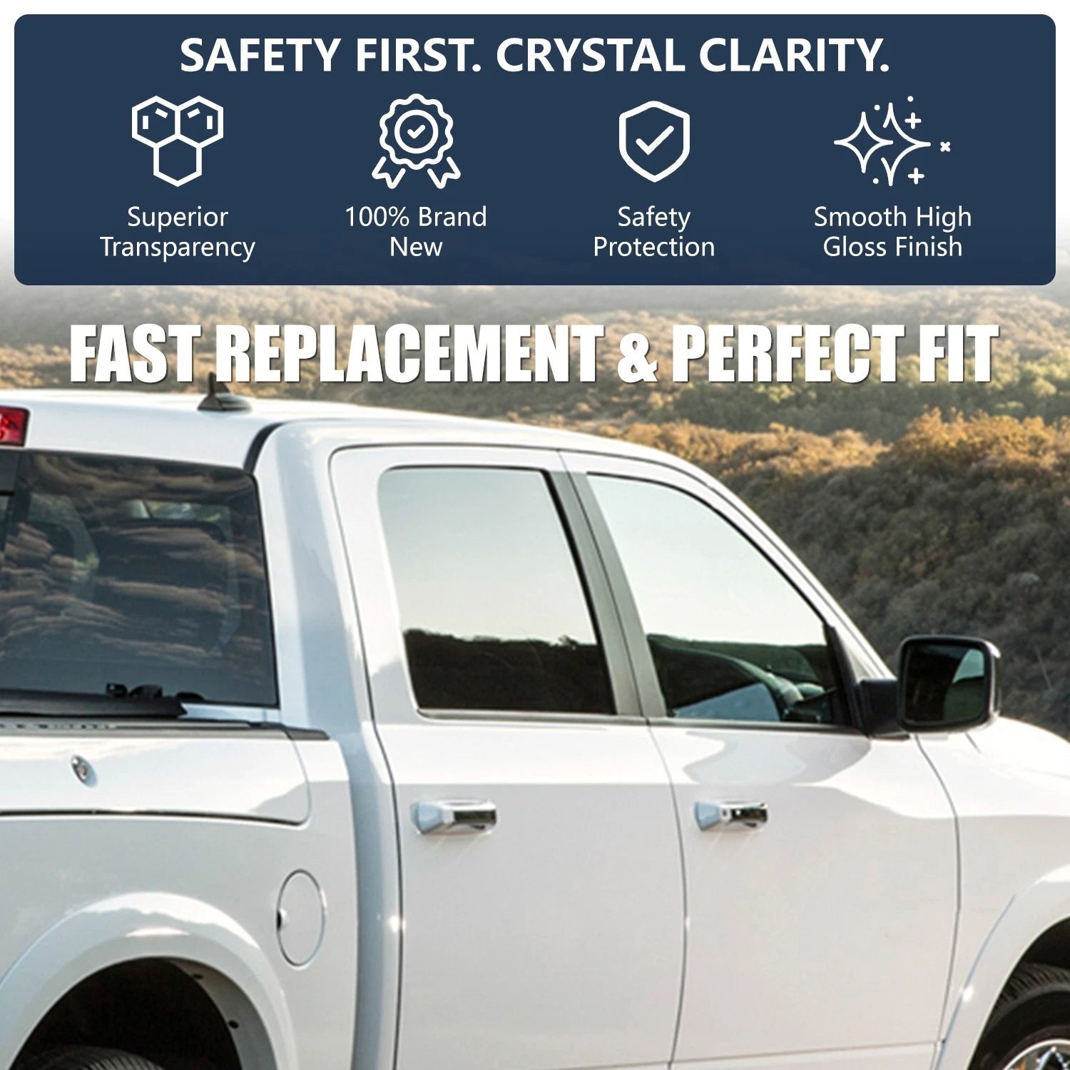 Front Passenger Right Door Window Glass for Dodge Ram 1500 2500 3500 (2009–2024)