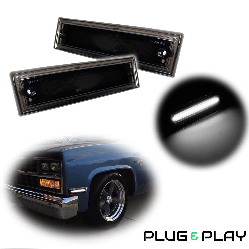 White LED Front Side Marker Lamp for Chevrolet C10 C20 C30 GMC C1500 C2500