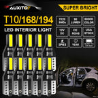 Set of 10 LED License Plate Light Bulbs for Various Models (6000K)