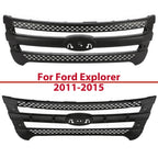 Front Bumper Upper Grille for Ford Explorer (2011–2015) - Black Mesh Style