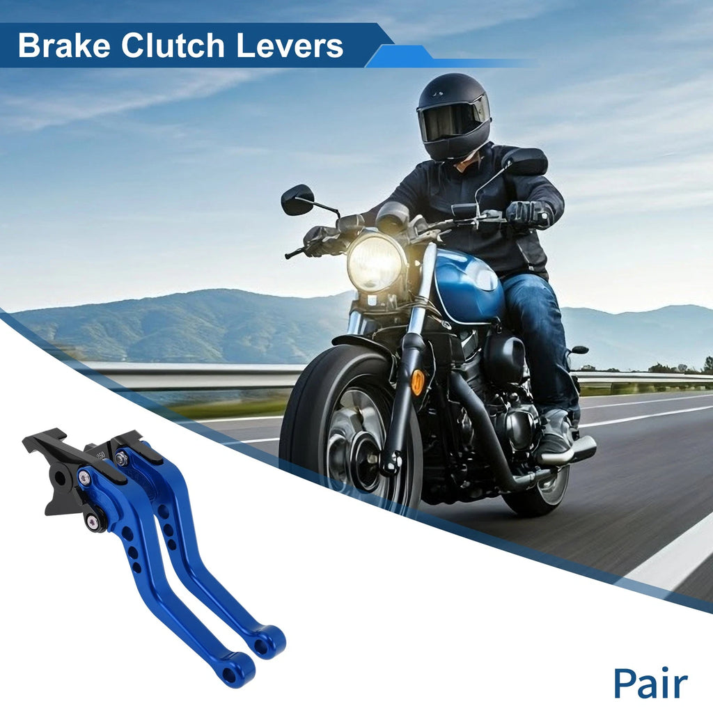 Adjustable Short Brake Clutch Levers Set of 2 for Honda Fury/VTX1300CX (2009–2018) Blue