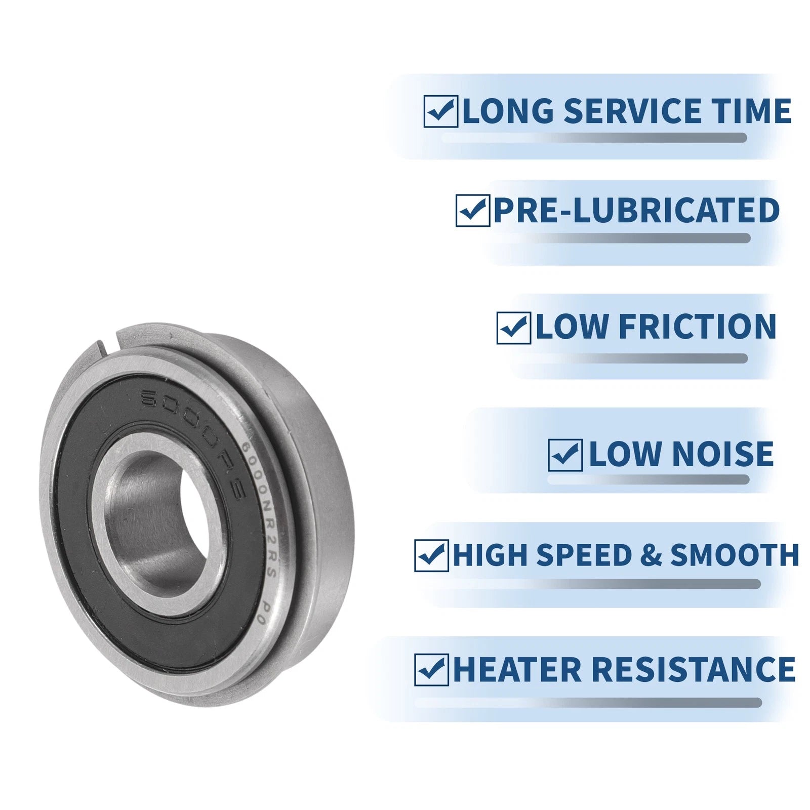 Deep Groove Ball Bearing 10x26x8mm for Scooter Skateboard (6000NR2RS)