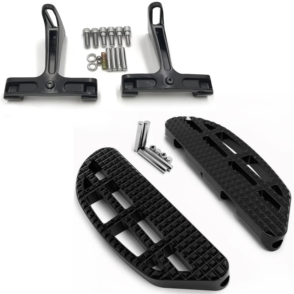 Black Knob Leaf Dominator Passenger Footboard for Harley Touring (1993–2019)